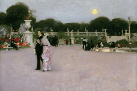 "It is a very simple truth," novelist Henry James wrote in 1887, "that when today we look for 'American art' we find it mainly in Paris." John Singer Sargent captured the pearly light of dusk in Paris in his 1879 work In the Luxembourg Gardens.