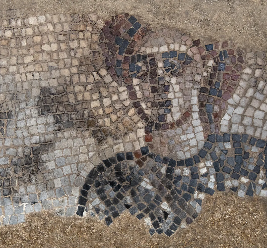 The Israelite commander Barak depicted in the Huqoq synagogue mosaic
