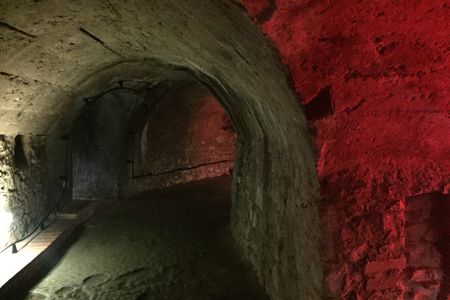 The German town of Oppenheim is honeycombed with underground tunnels and cellars.