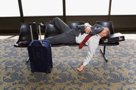 This guy is definitely spending too much time waiting for his flight.