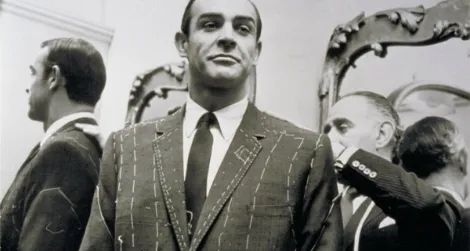 Sean Connery getting fitted for one of his classic suit jackets by Anthony Sinclair.