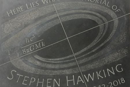 Stephen Hawking's memorial stone in Westminster Abbey.