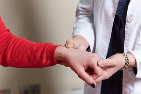 The microneedle patch being applied.