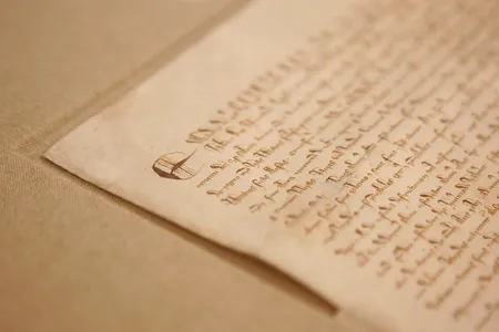 A detail of one of four known existing originals of the 1297 version of the Magna Carta.