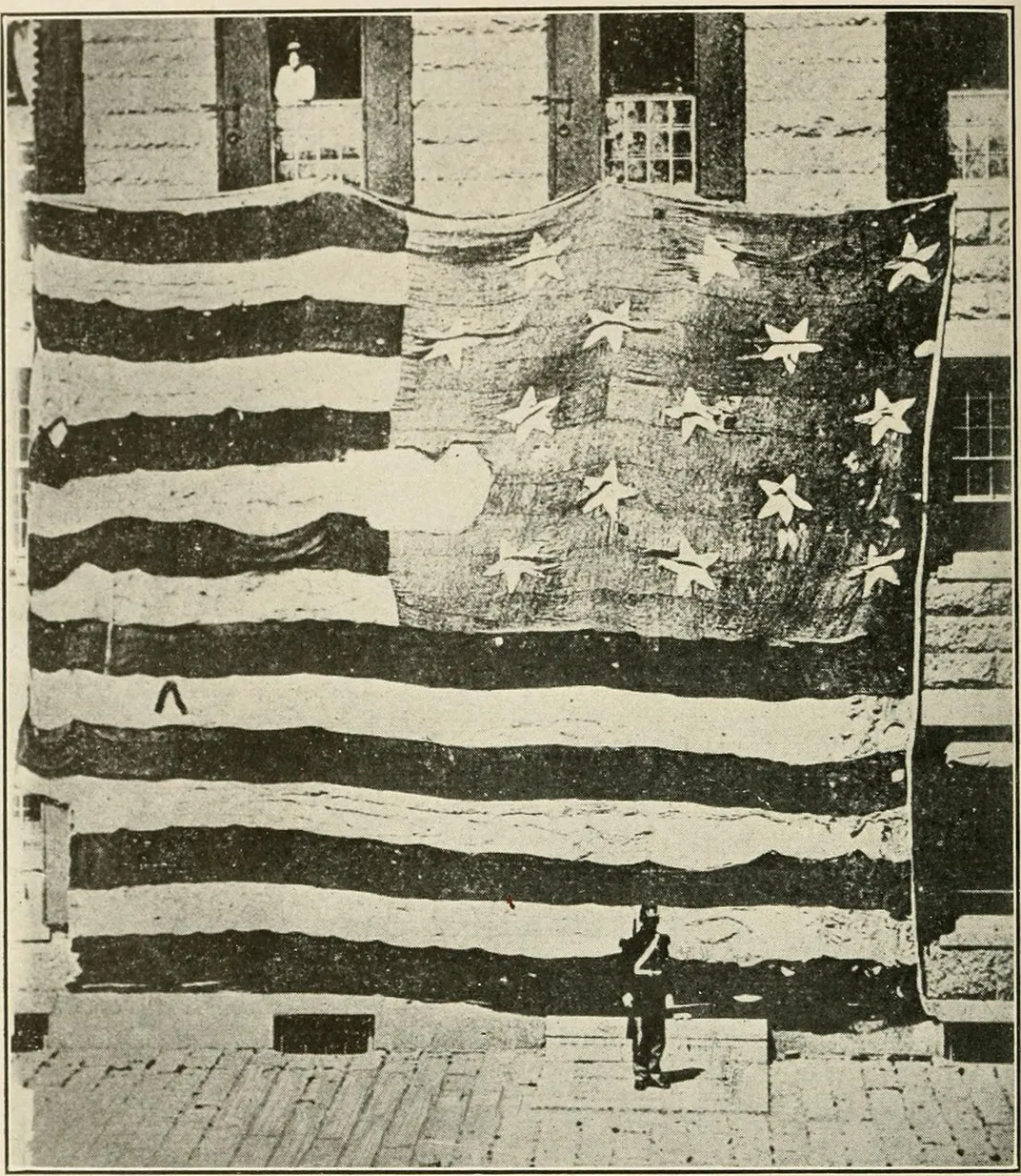 An 1873 photo of the Star-Spangled Banner