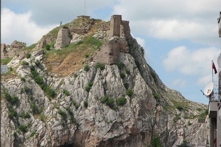The ruins of Tokat Castle in northern Turkey. 