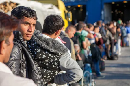 Refugees from Syria await much-needed supplies.