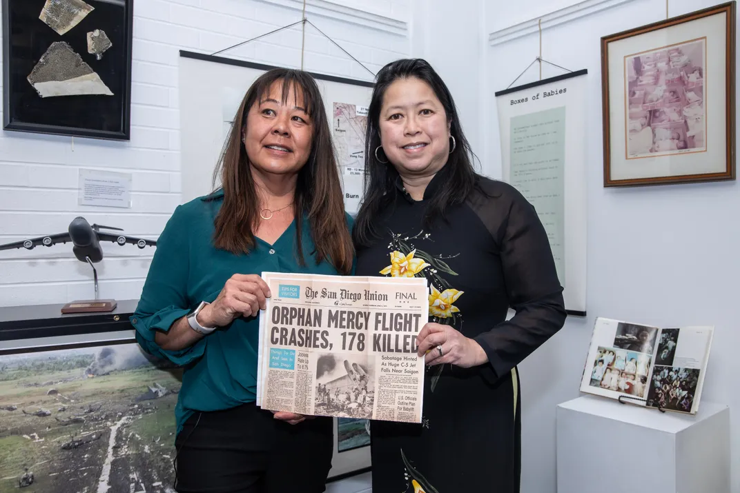 Devaki Murch (left) and Aryn Lockhart (right) at a 2025 event commemorating Operation Babylift