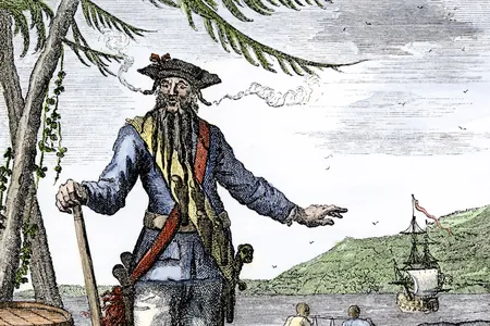 An illustration of Blackbeard, the famed pirate