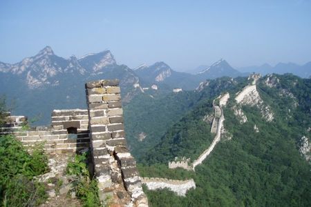 A portion of the Great Wall of China in a more rural area