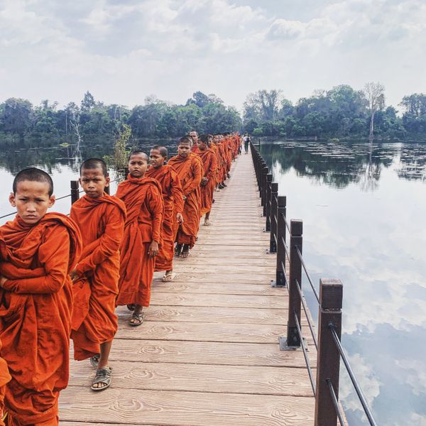 Young Cambodian monks-in-training thumbnail