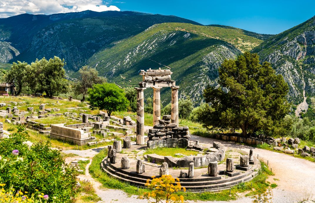 The temple of Delphi, Greece