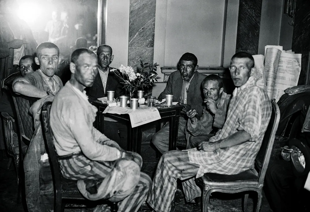 Death camp survivors in Hotel Lutetia