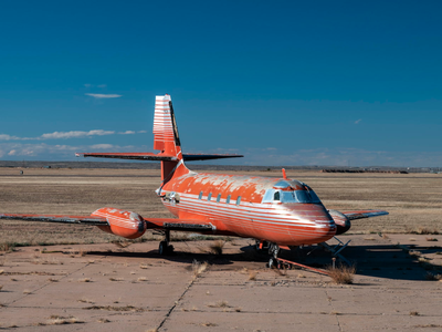 The dilapidated jet has been sitting at the Roswell Air Center in Roswell, New Mexico, for decades.