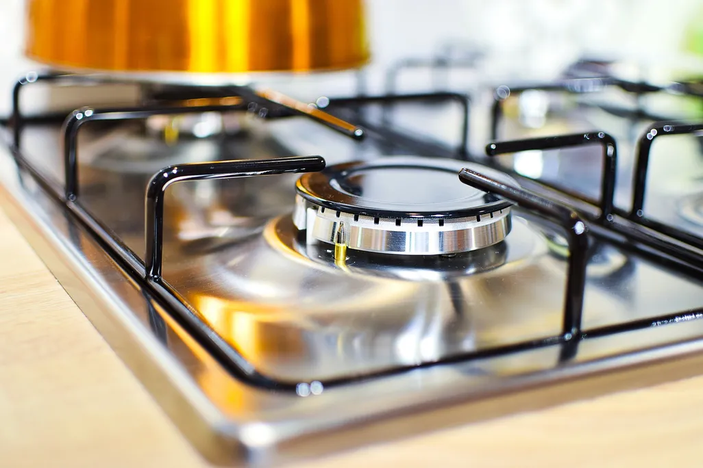 Unlit gas stove
