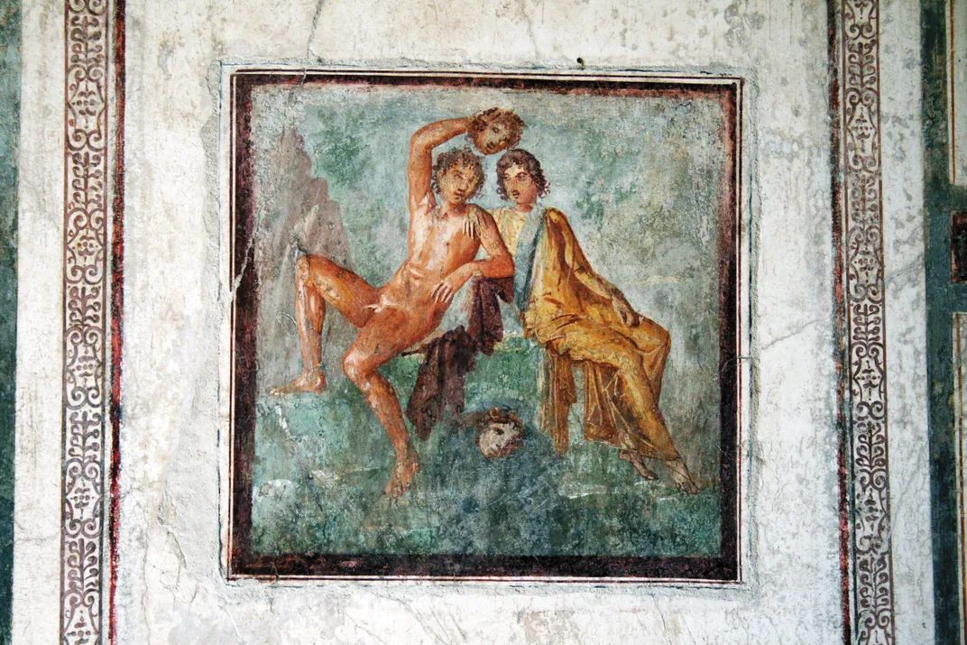 Fresco reflecting the theater, found in Pompeii