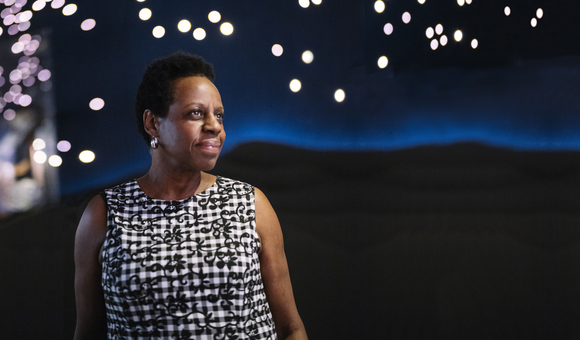 Maria Marable-Bunch, associate director for museum learning and programs of the National Museum of the American Indian, in the exhibition 