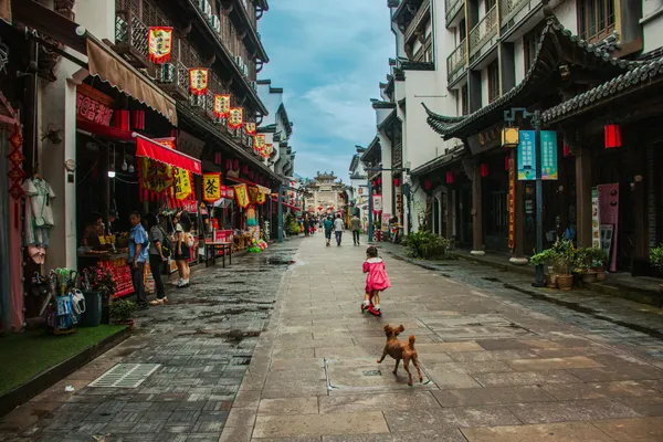 Little girl on ancient street thumbnail