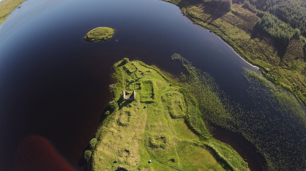 Finlaggan, on the island of Islay, in a drone photograph.