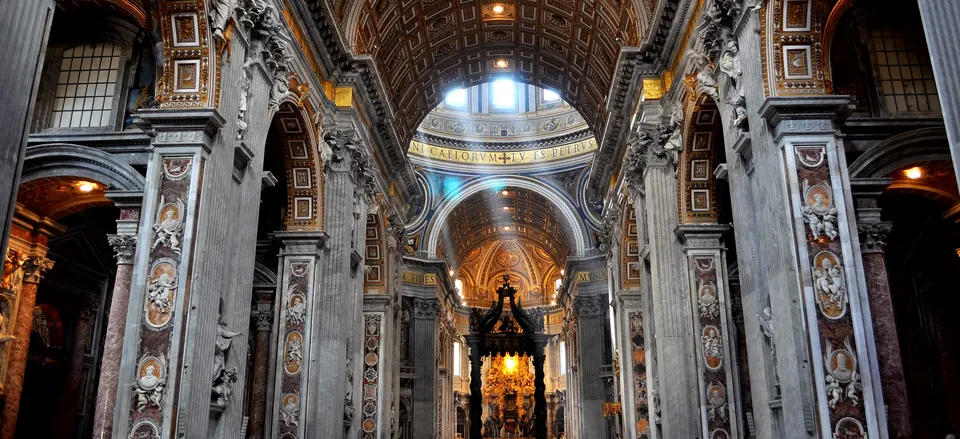  The vast interior of St. Peter’s Basilica  