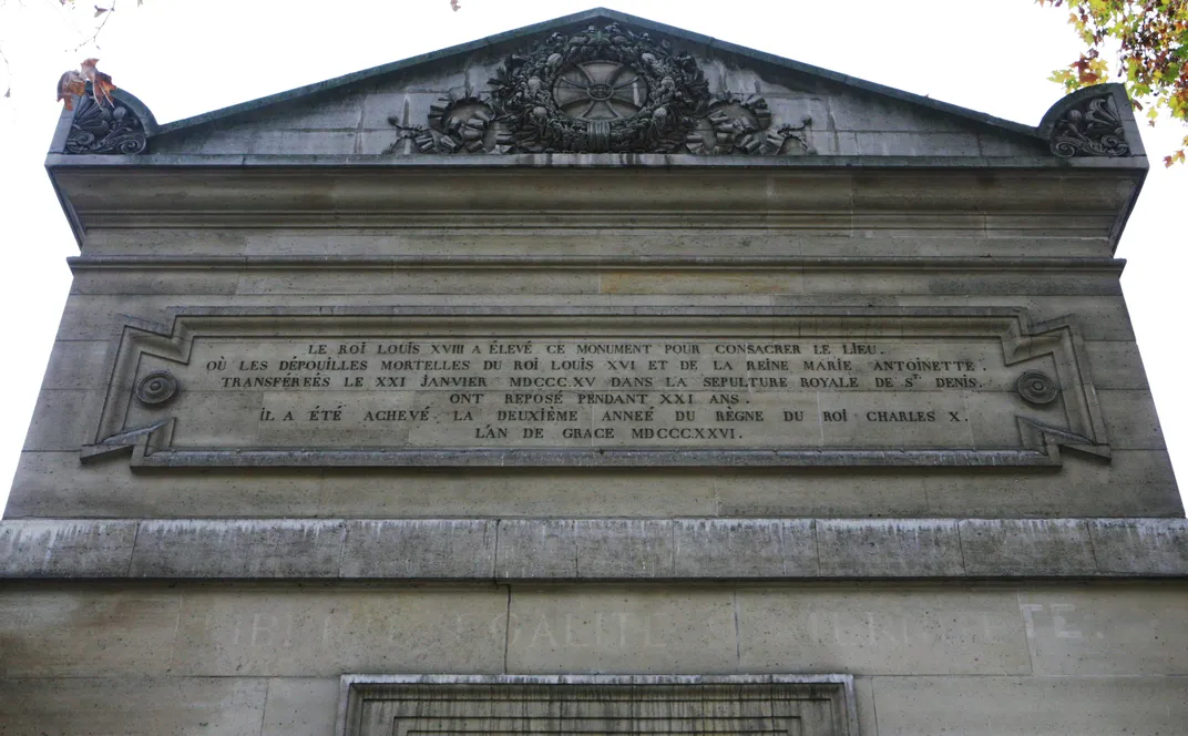 Inscription above Chapelle Expiatoire 