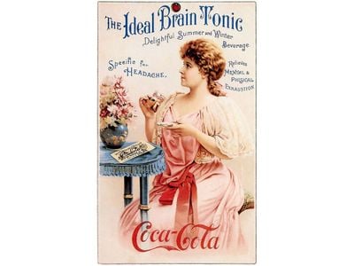A vintage ad for Coca Cola from around the late 19th or early 20th century.