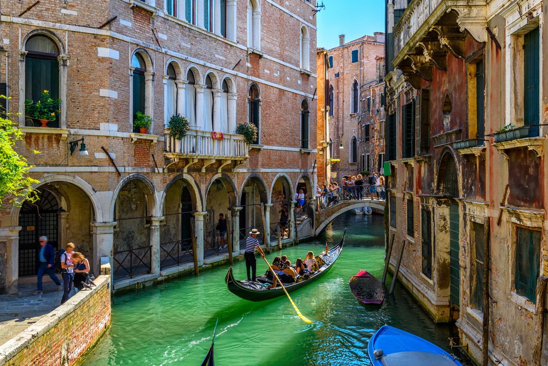 Gondola ride through the canals of Venice