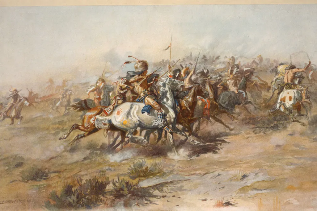 An early 20th-century depiction of the Battle of Little Bighorn