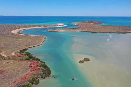 Turquoise waters of the Murujuga site.