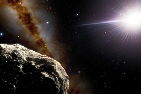 An artist&#39;s rendition of an asteroid.&nbsp;