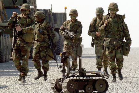 The new A.I. systems are more complex than this bot photographed in 2005. 