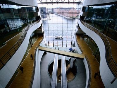 A stunning, modern wing of the Royal Library of Copenhagen, added in 1999.