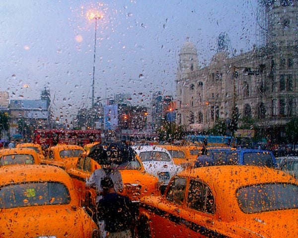 "IN MONSOON" 
STRANDED TAXIS IN A TRAFFIC JAM IN KOLKATA thumbnail