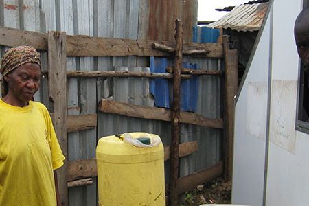 Korogocho resident Phylis Mueni is one of the many Kenyans who benefit from the HabitHuts that can provide up to 1,600 gallons of clean water per day.