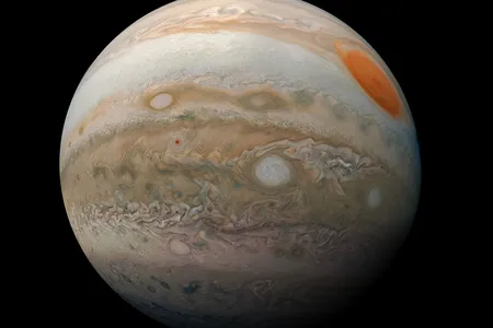 A composite image of Jupiter, taken by the Juno spacecraft