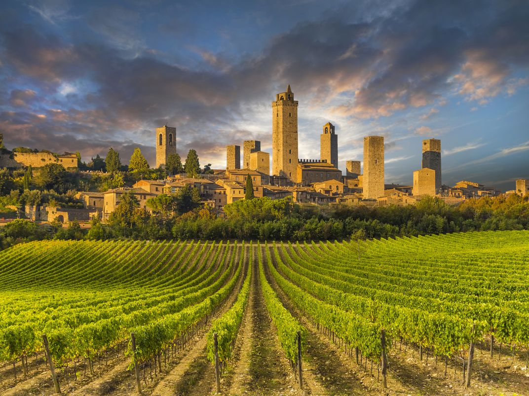 Vineyards and San Gimignano