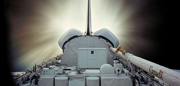 The space shuttle’s cargo bay is more than just a shipping container. It’s also a workspace for spacewalkers.