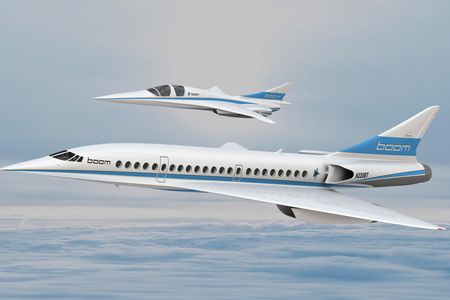 Boom Technology’s supersonic demonstrator will fly in early 2018, testing a new engine design that will eventually power a 45-seat commercial airliner, below, on transoceanic flights.