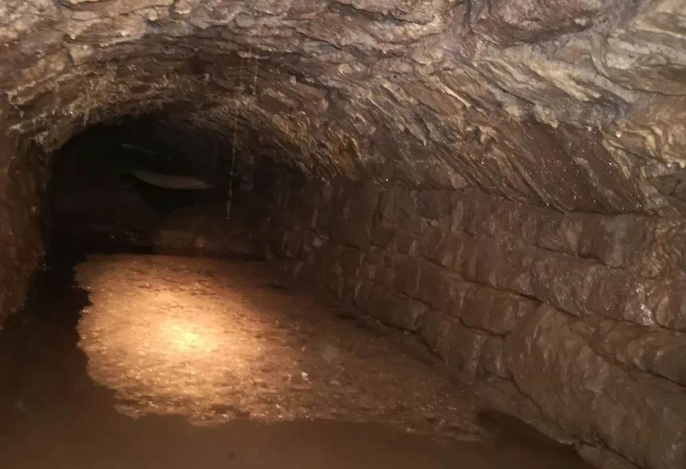 View of the long-forgotten tunnel in Tintern, Wales