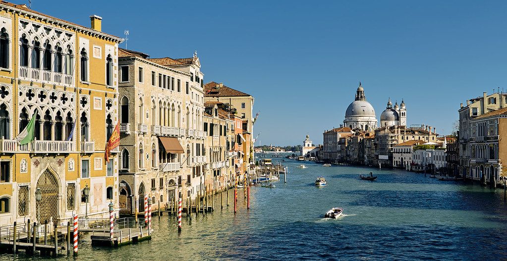 One of Venice's waterways with buildings overlooking