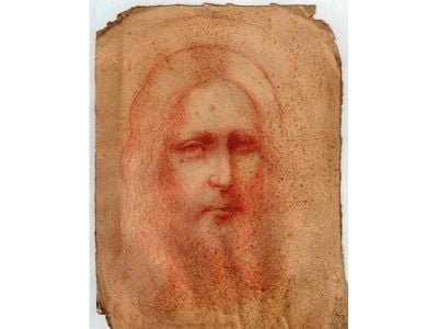 An Italian art historian posits that the red chalk drawing of Jesus is a study for Leonardo's Salvator Mundi.
