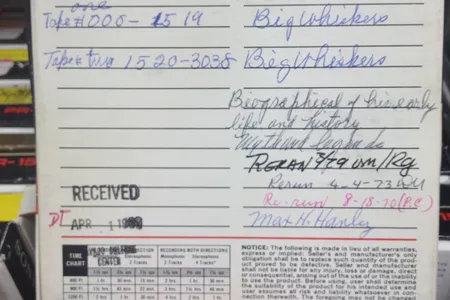 An audio tape from the oral history collection at the Navajo Nation Library