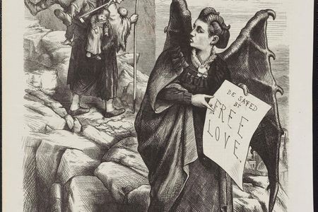 Political cartoonist Thomas Nash lampooned Victoria Woodhull as "Mrs. Satan" in this 1872 sketch featured in Harper's Weekly