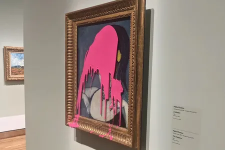 The activist threw paint on Pablo Picasso&rsquo;s L&#39;h&eacute;ta&iuml;re&nbsp;(1901).
