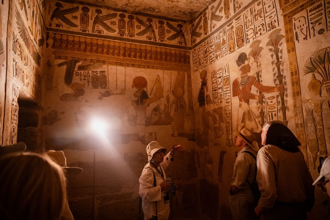 Inside a tomb on the West Bank, Luxor