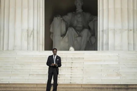 A still from the upcoming movie Rustin, which tells the story of Bayard Rustin, a key orchestrator behind the 1963 March on Washington for Jobs and Freedom.