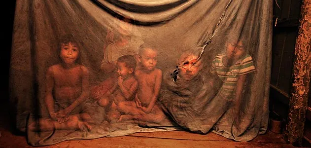 Cambodia children with malaria