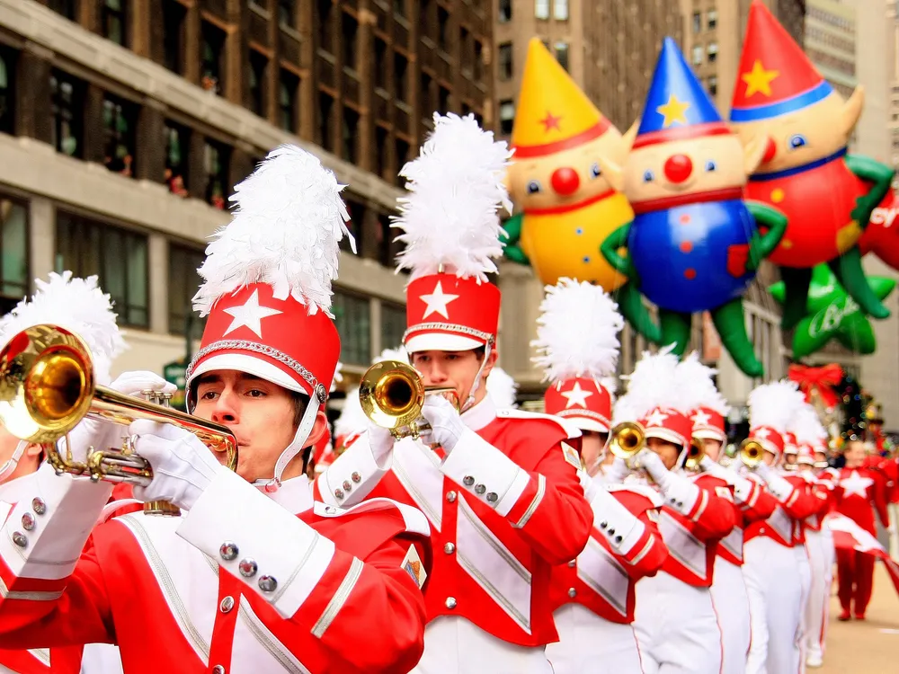 Macy's Great American Marching Band at the Macy's Thanksgiving Day Parade.