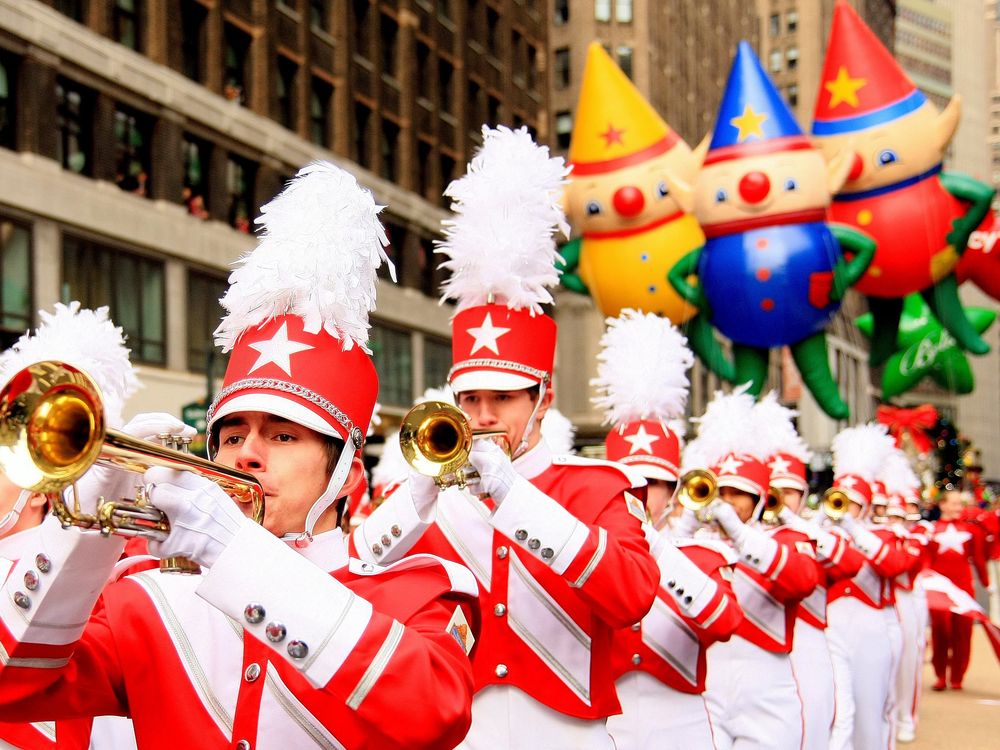 Macy's Great American Marching Band at the Macy's Thanksgiving Day Parade.