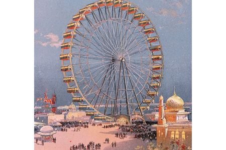 More than 3,000 lights adorned Ferris' wheel. 